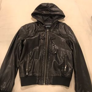 Brown faux-leather jacket